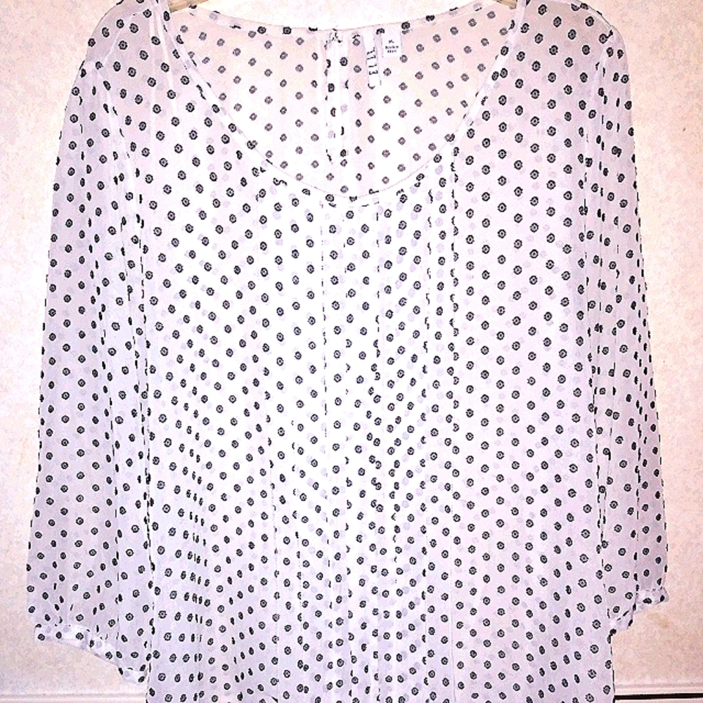 Women's Elle size XL Sheer 3/4 Sleeves Blouse